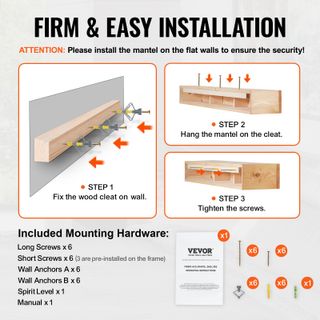 Mensola per Camino Galleggiante da Parete 152x20Cm