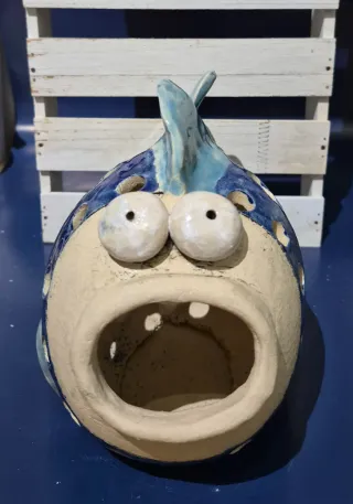 Lanterna ceramica pesce