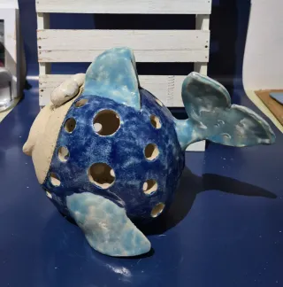 Lanterna ceramica pesce
