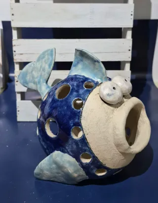 Lanterna ceramica pesce