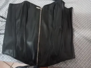 Bustino nero con zip taglia M XXL