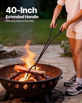 Set di Attrezzi per Camino 3 Pezzi con Supporto