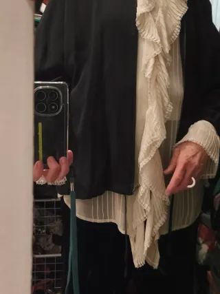 Blusa DKNY Seda Transparente Talla M