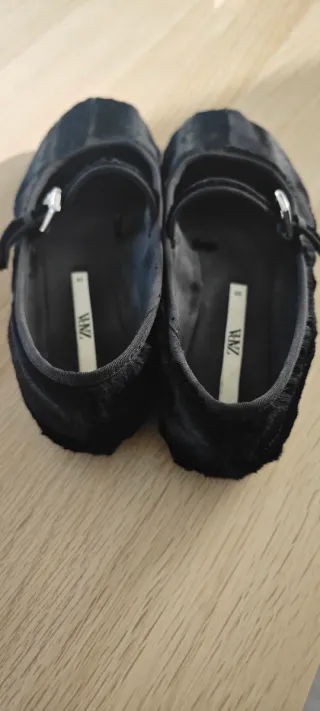 Bailarinas Zara Terciopelo Negro Talla 38