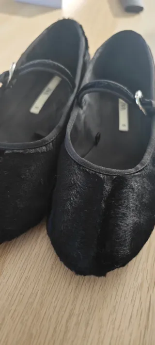 Bailarinas Zara Terciopelo Negro Talla 38