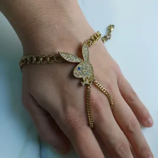 Pulsera mano Playboy bañada en oro