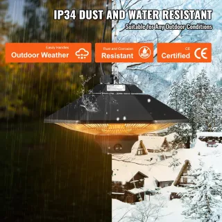 Riscaldatore da Esterno Sospeso 2000W Riscaldatore