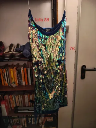 Vestido lentejuelas Blanco,azul y otros colores ta