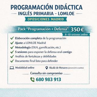 Programación Didáctica Inglés Primaria ( Madrid)