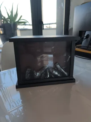 Chimenea decorativa con luces efecto fuego