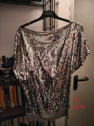 Top lentejuelas Cortefiel talla 38