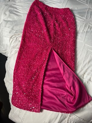 Falda Lentejuelas Rosa Fiesta