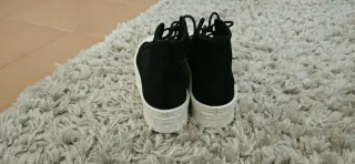 Converse plataforma piel serraje negras