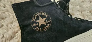 Converse plataforma piel serraje negras
