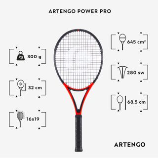 Raqueta de tenis adulto Artengo TR990 Power PRO (300 gr)