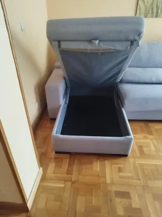 Sofá modular gris tela