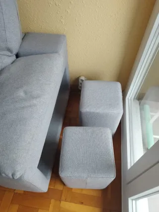 Sofá modular gris tela