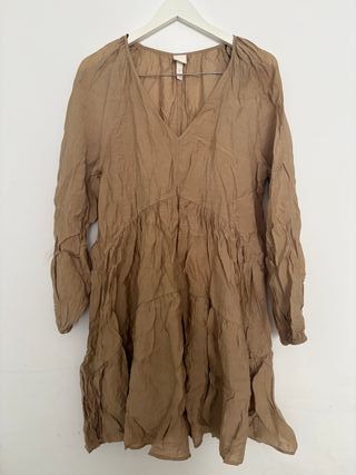 Vestido largo beige/marrón