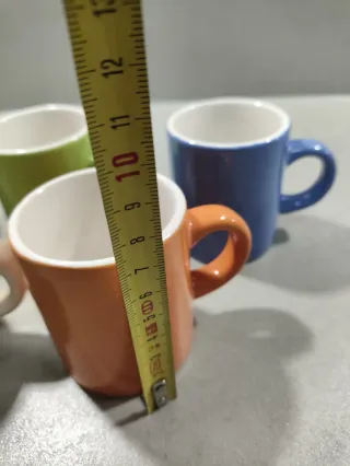 5 Tazas de cerámica de colores