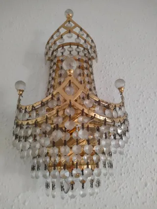 Lámparas Vintage Cristal y Latón Estilo Imperio