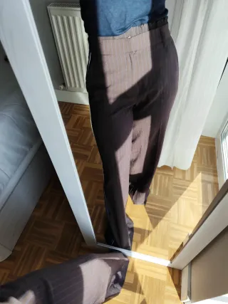 Pantalón Zara rayas azul y marrón