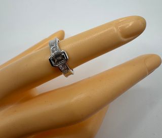 Anillo Oro 18kt Diamantes Talla Esmeralda