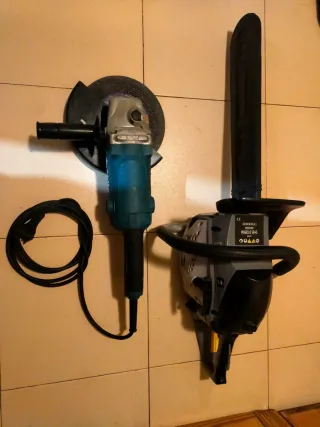 Motosierra y amoladora Makita