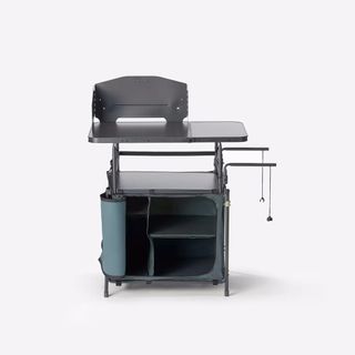 Mueble de cocina de camping L, plegable y con mampara