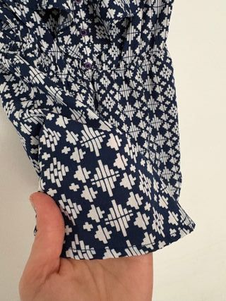 Vestido estampado azul y blanco