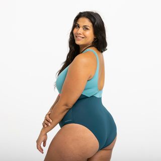 Bañador Mujer Natación Azul Petróleo