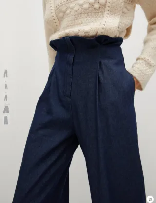 Pantalón palazzo denim ligero NUEVO - 40