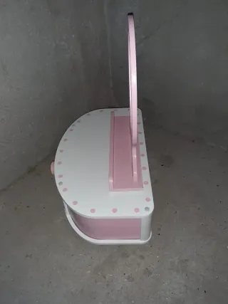 Tocador infantil madera rosa con espejo ver fotos