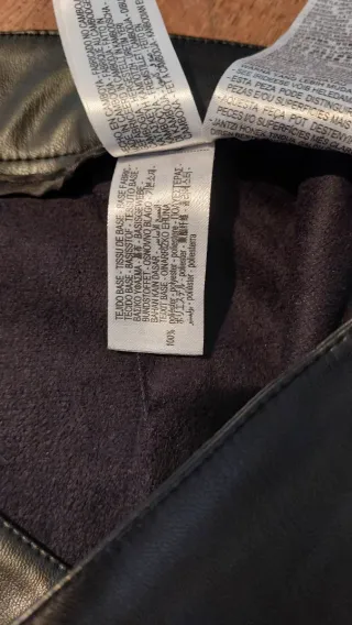 Falda larga polipiel Zara negra T. XL