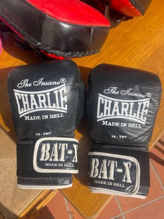 Saco de boxeo y set guantes y entrenamiento