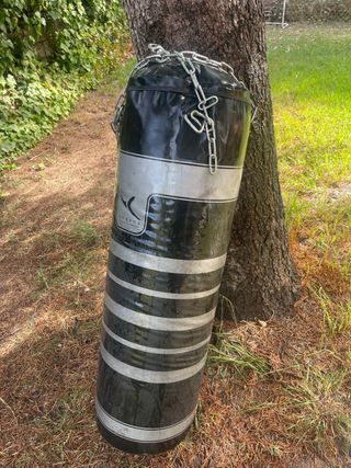 Saco de boxeo y set guantes y entrenamiento