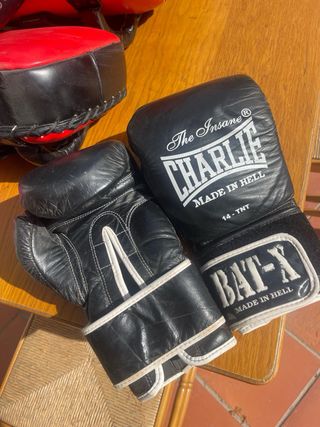 Saco de boxeo y set guantes y entrenamiento