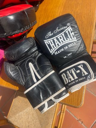 Saco de boxeo y set guantes y entrenamiento