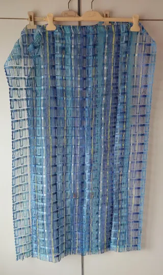 2 tende a vetro tessuto blu