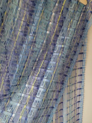 2 tende a vetro tessuto blu