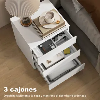 Cómoda 3 Cajones Blanca 45x40x52,8 cm