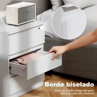 Cómoda 3 Cajones Blanca 45x40x52,8 cm