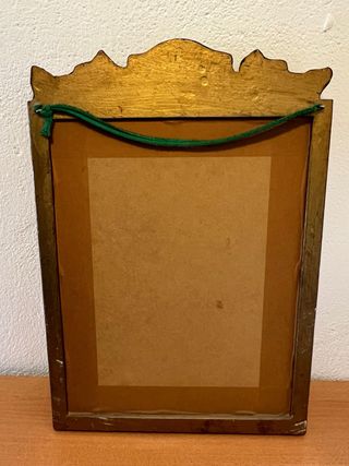 Espejo Madera Antiguo Dorado y Verde