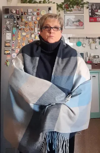 Sciarpa/stola scozzese in viscosa e lana