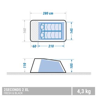 Tienda de campaña 2 personas Quechua 2 Seconds XL F&B