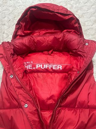 Chaleco largo acolchado rojo