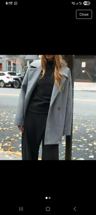 Casaco Zara cinzento novo com etiqueta