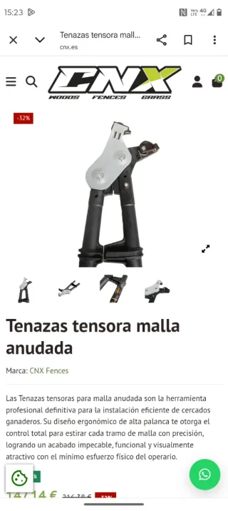 Tenazas tensora malla anudada CNX