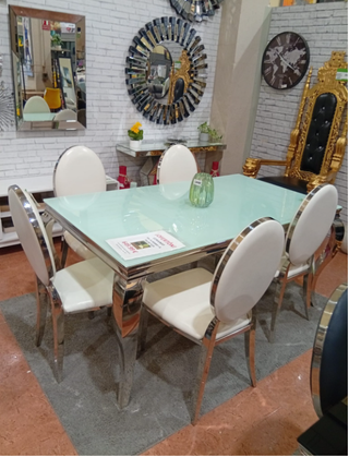 Mesa Comedor Vanguardia Cristal y Metal