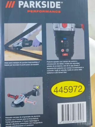 Amoladora Angular Parkside Performance 20V