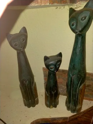 3 Gatos Madera Palma y Madera
